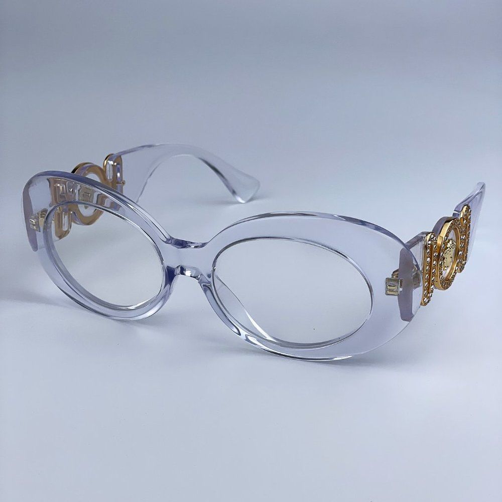 NEW VERSACE MAXI BIGGIE 148/1W Crystal Clear Oval Women 😎 - Picture 8 of 13